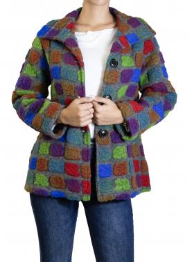 Cappotto tre bottoni multicor